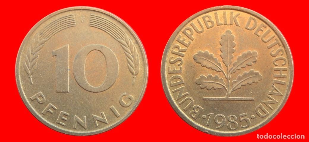 Moedas antigas da Europa: 10 PFENNIG 1985-F BRD ALEMANIA-154645