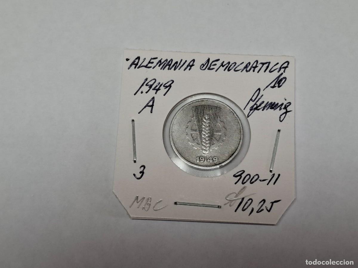 Moedas antigas da Europa: 10 PFENNIG de 1949 A KM 3 ALEMANIA DEMOCRATICA, en MBC