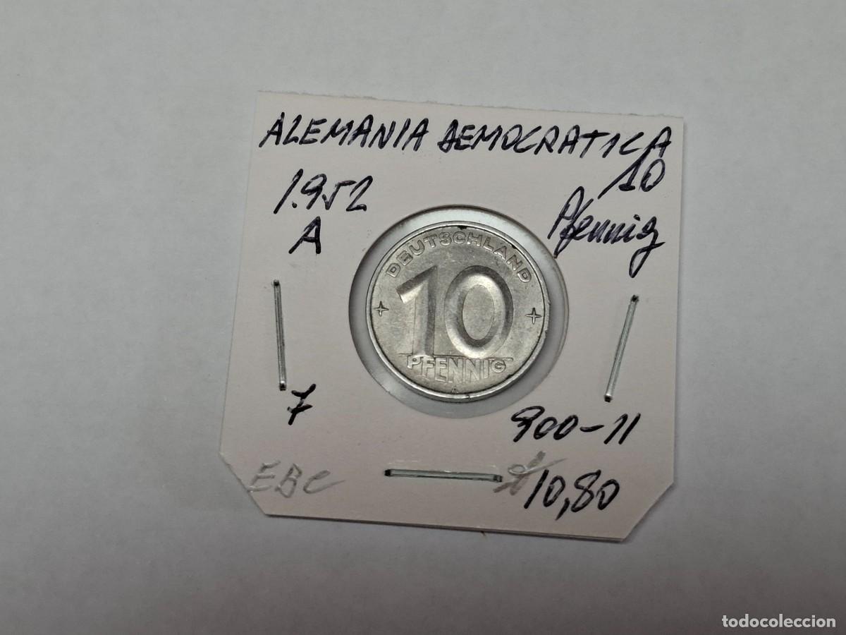 Monete antiche di Europa: 10 PFENNIG de 1952 A KM 7 ALEMANIA DEMOCRATICA, en EBC