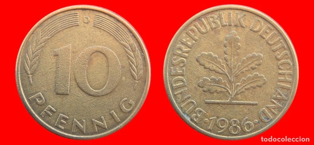 Monete antiche di Europa: 10 PFENNIG 1986-D BRD ALEMANIA-154648