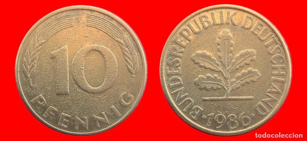 Monedas antiguas de Europa: 10 PFENNIG 1986-F BRD ALEMANIA-154649
