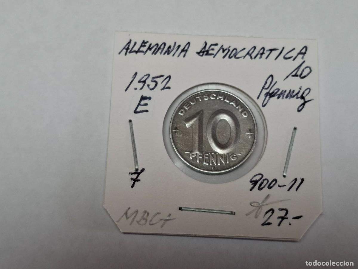 Monedas antiguas de Europa: 10 PFENNIG de 1952 E KM 7 ALEMANIA DEMOCRATICA, en MBC+