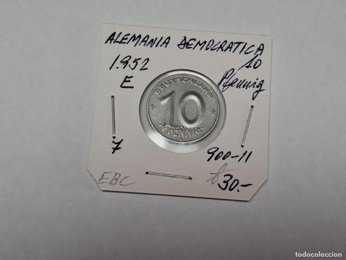 Monedas antiguas de Europa: 10 PFENNIG de 1952 E KM 7 ALEMANIA DEMOCRATICA, en EBC