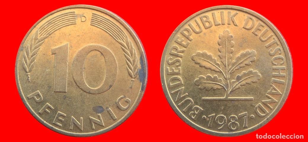 Monedas antiguas de Europa: 10 PFENNIG 1987-D BRD ALEMANIA-154652