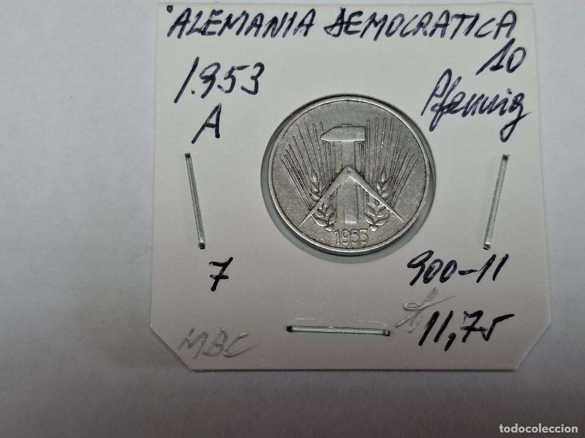 Monedas antiguas de Europa: 10 PFENNIG de 1953 A KM 7 ALEMANIA DEMOCRATICA, en MBC