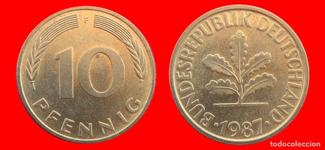 Monedas antiguas de Europa: 10 PFENNIG 1987-F BRD ALEMANIA-154653