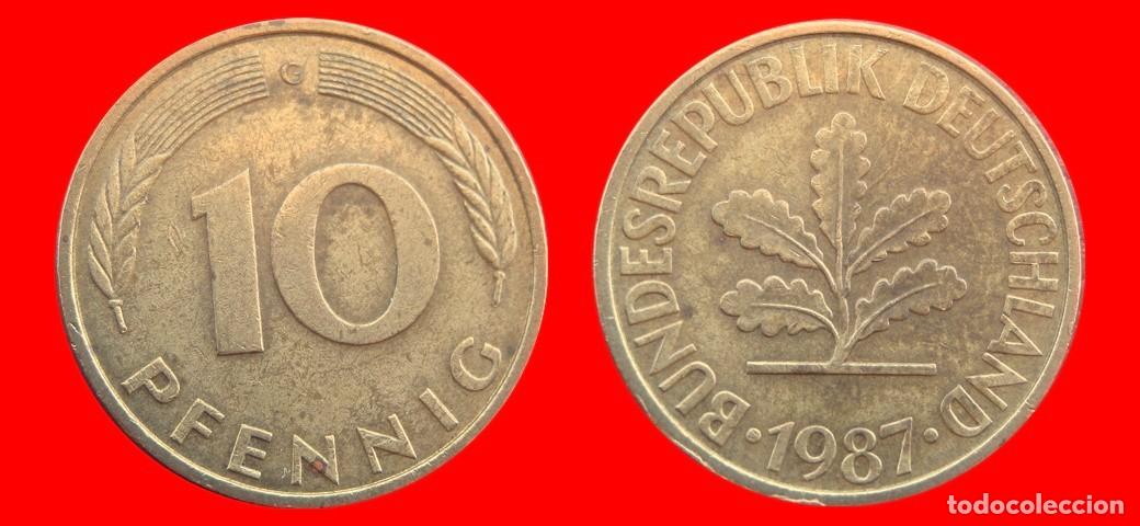 Monedas antiguas de Europa: 10 PFENNIG 1987-G BRD ALEMANIA-154654