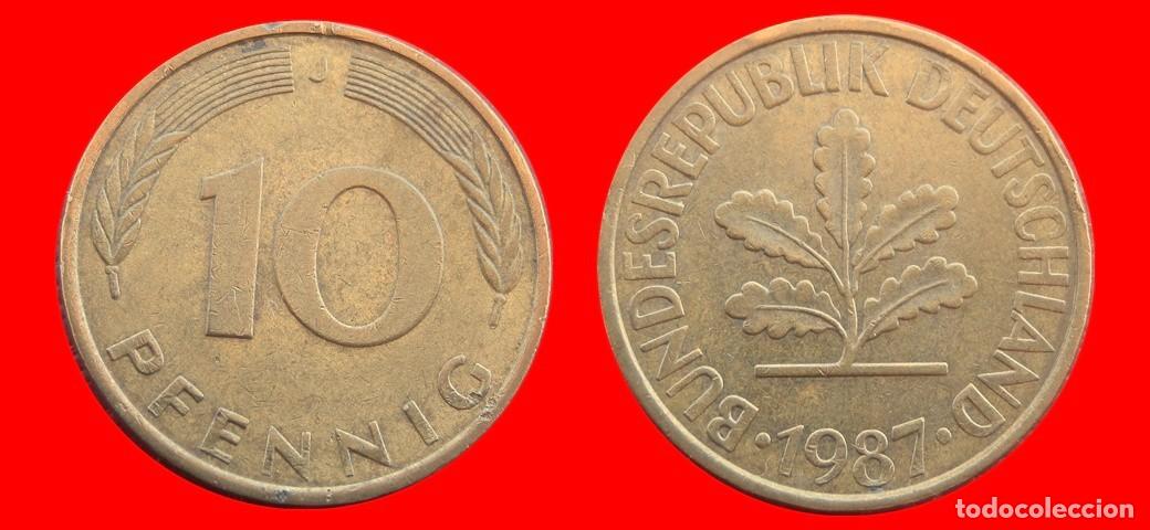 Monedas antiguas de Europa: 10 PFENNIG 1987-J BRD ALEMANIA-154655