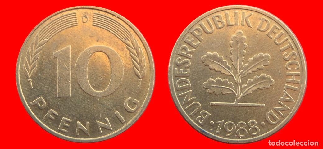 Monedas antiguas de Europa: 10 PFENNIG 1988-D BRD ALEMANIA-154656