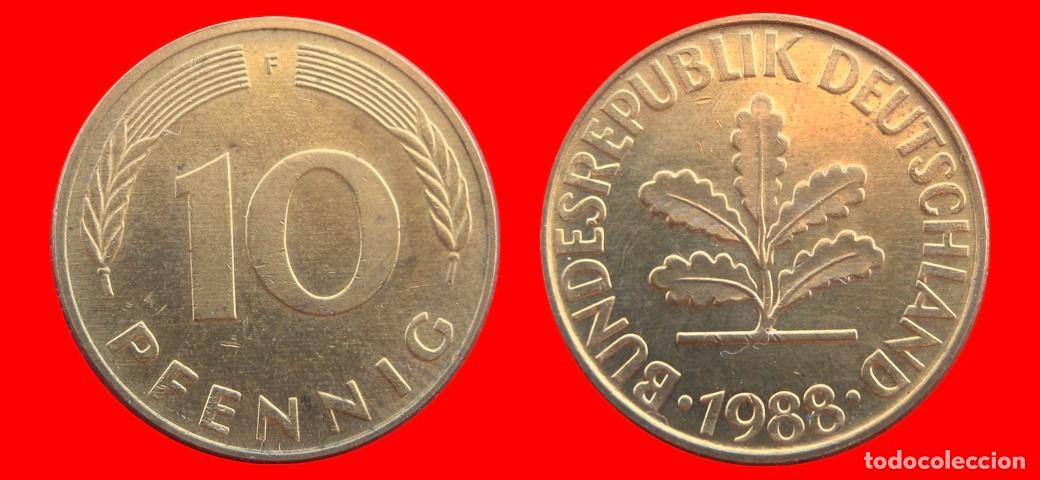 Monedas antiguas de Europa: 10 PFENNIG 1988-F BRD ALEMANIA-154657