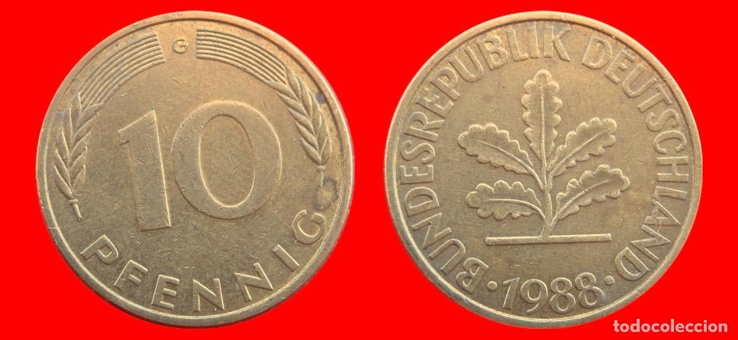 Monedas antiguas de Europa: 10 PFENNIG 1988-G BRD ALEMANIA-154658
