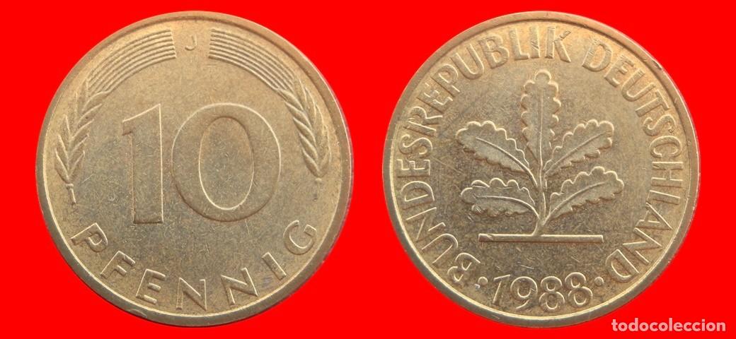 Monedas antiguas de Europa: 10 PFENNIG 1988-J BRD ALEMANIA-154659