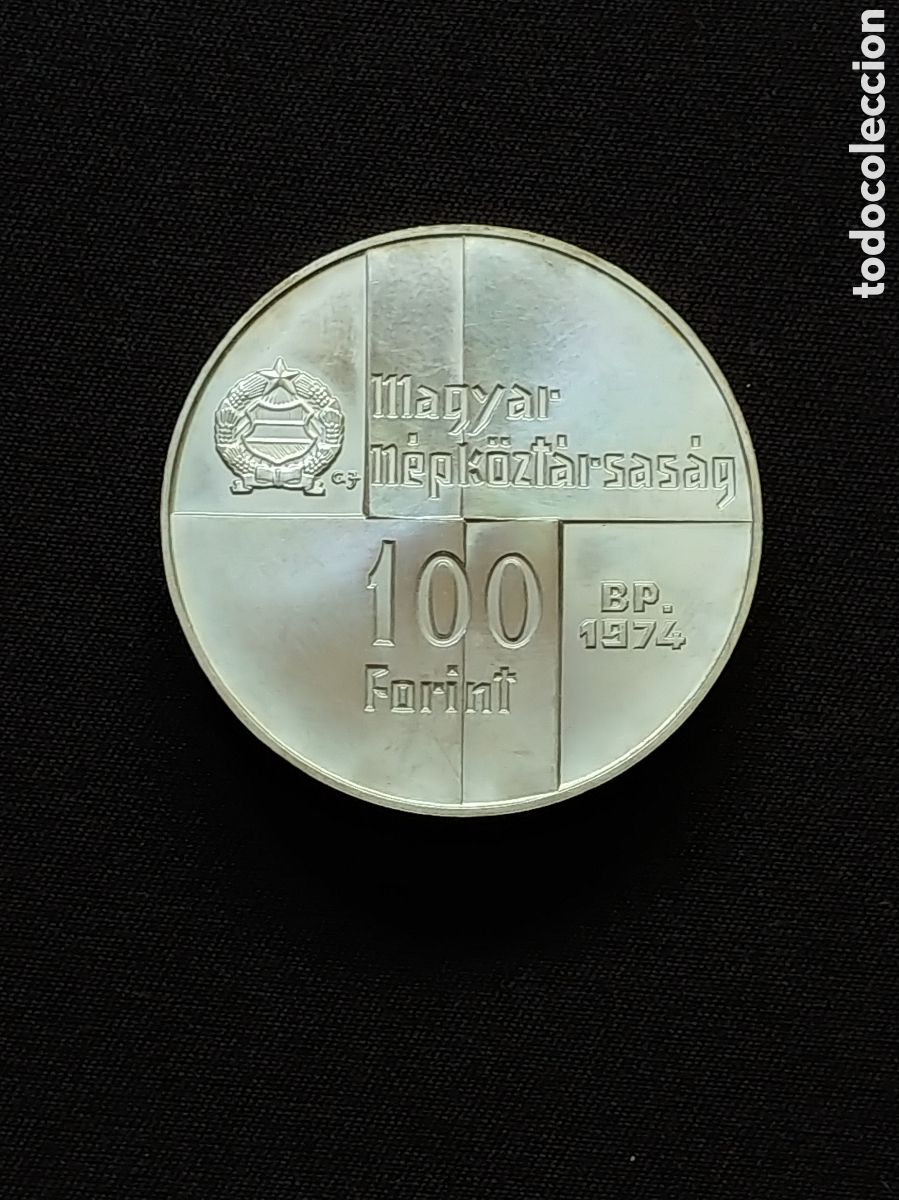 Monedas antiguas de Europa: Hungr&iacute;a, 100 Forint 1974, &rdquo;Banco Nacional&rdquo;, Ag .640 mls., S/C