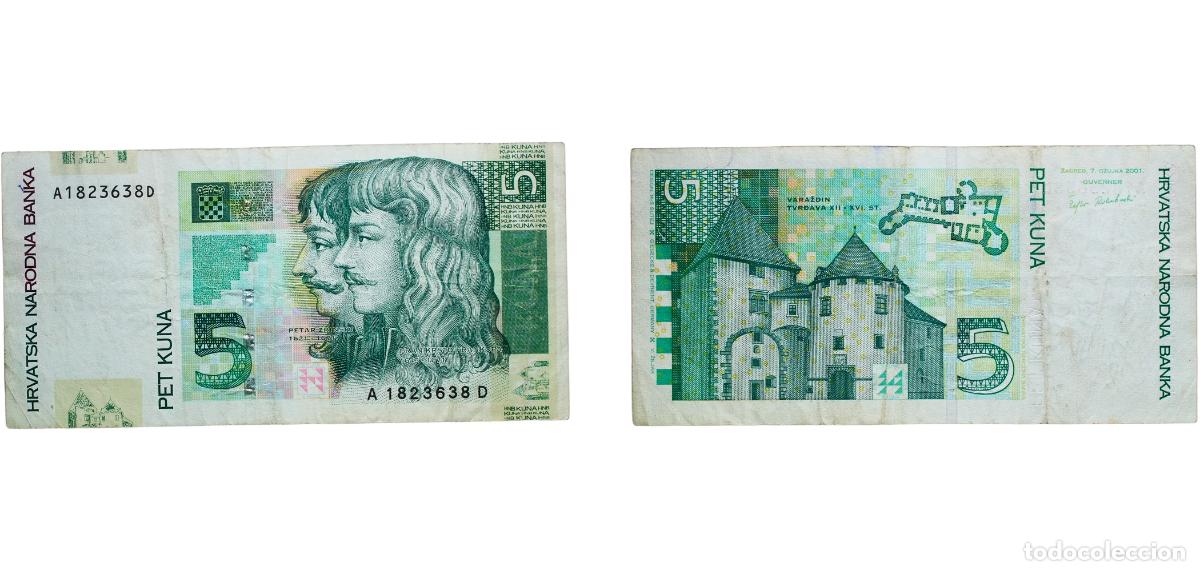 Monedas antiguas de Europa: 5 Kuna 2001 A&ntilde;o: 2001 Valor facial: 5 Kuna Material: Paper (100% cotton) Di&aacute;metro: 122mm Cat&aacute;logo: