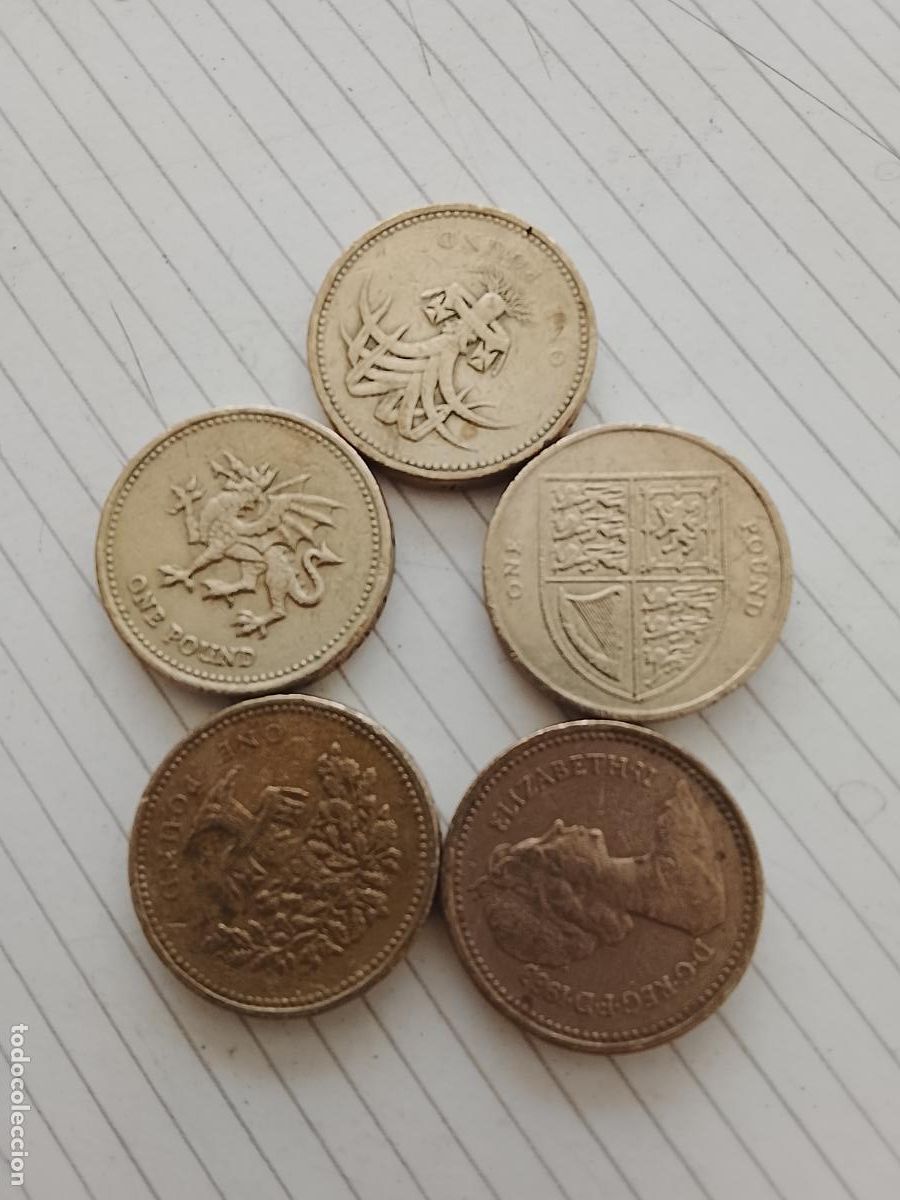 Monedas antiguas de Europa: Reino Unido. 5 libras esterlinas