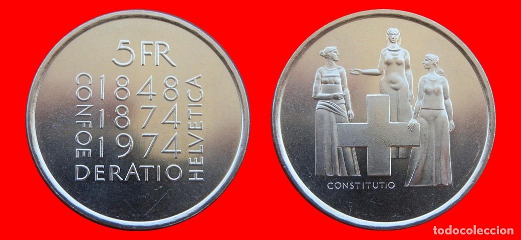 Monedas antiguas de Europa: 5 FRANCOS 1974 SIN CIRCULAR SUIZA-9720SC