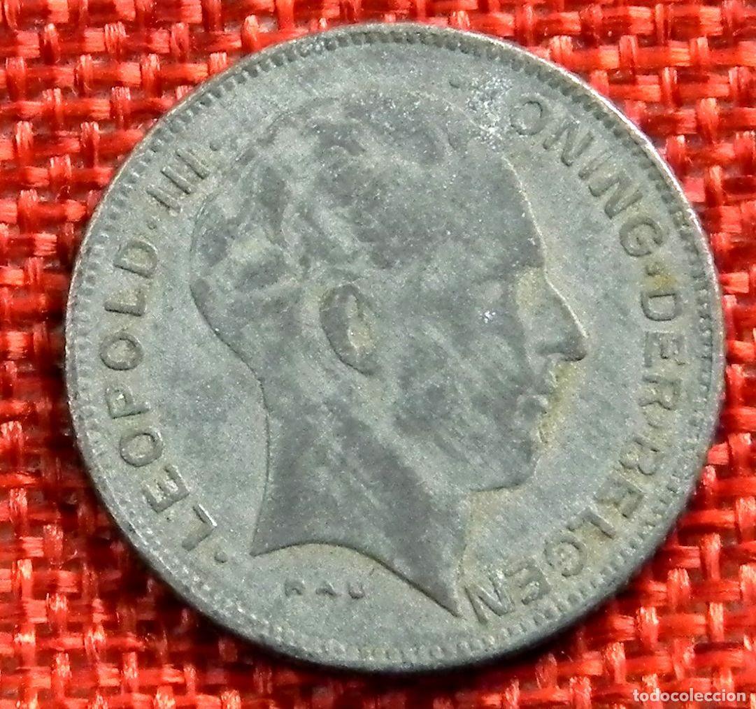 Monedas antiguas de Europa: Belgica - Belgi&euml; - Belgique 5 Francs - A&ntilde;o 1941 Rey Leopoldo III &rdquo;Der Belgen&rdquo;