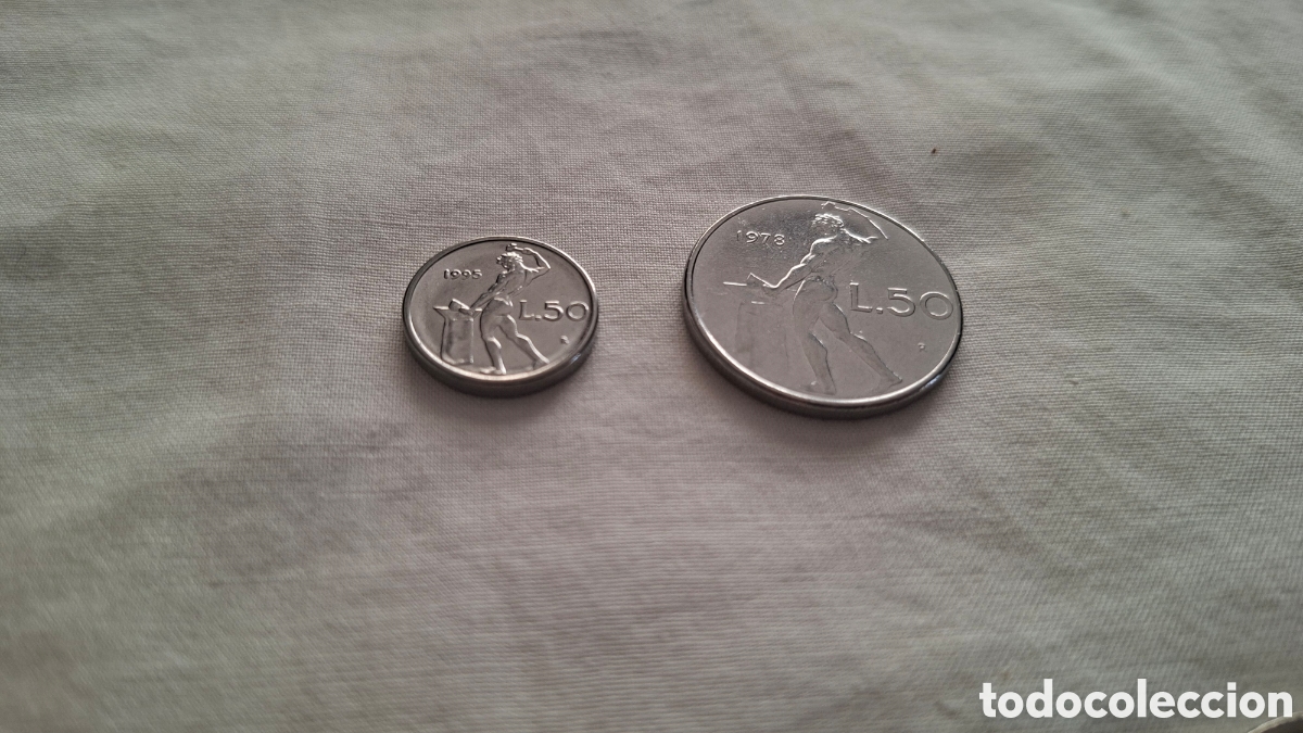Monedas antiguas de Europa: 2 Monedas 50 liras. 1978 y 1995