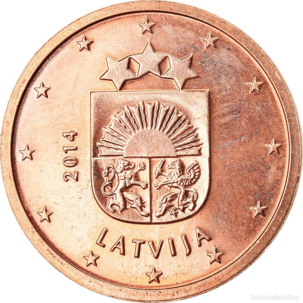 Monedas antiguas de Europa: [#766222] Letonia, 2 Euro Cent, 2014, SC, Cobre chapado en acero