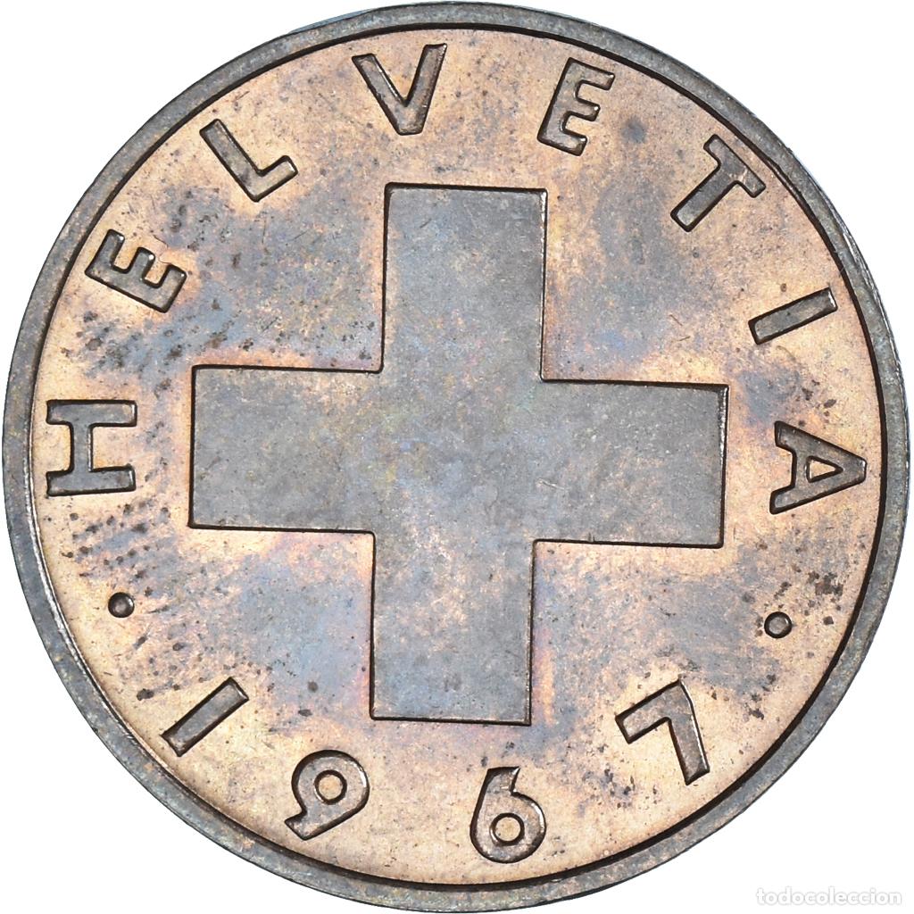 Monedas antiguas de Europa: [#1143243] Moneda, Suiza, 2 Rappen, 1967, Bern, MBC, Bronce, KM:47