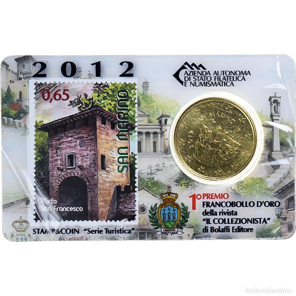 Monedas antiguas de Europa: [#1177992] San Marino, 50 Euro Cent, Porta San Francesco, 2012, Rome, Coin card.FDC, FDC