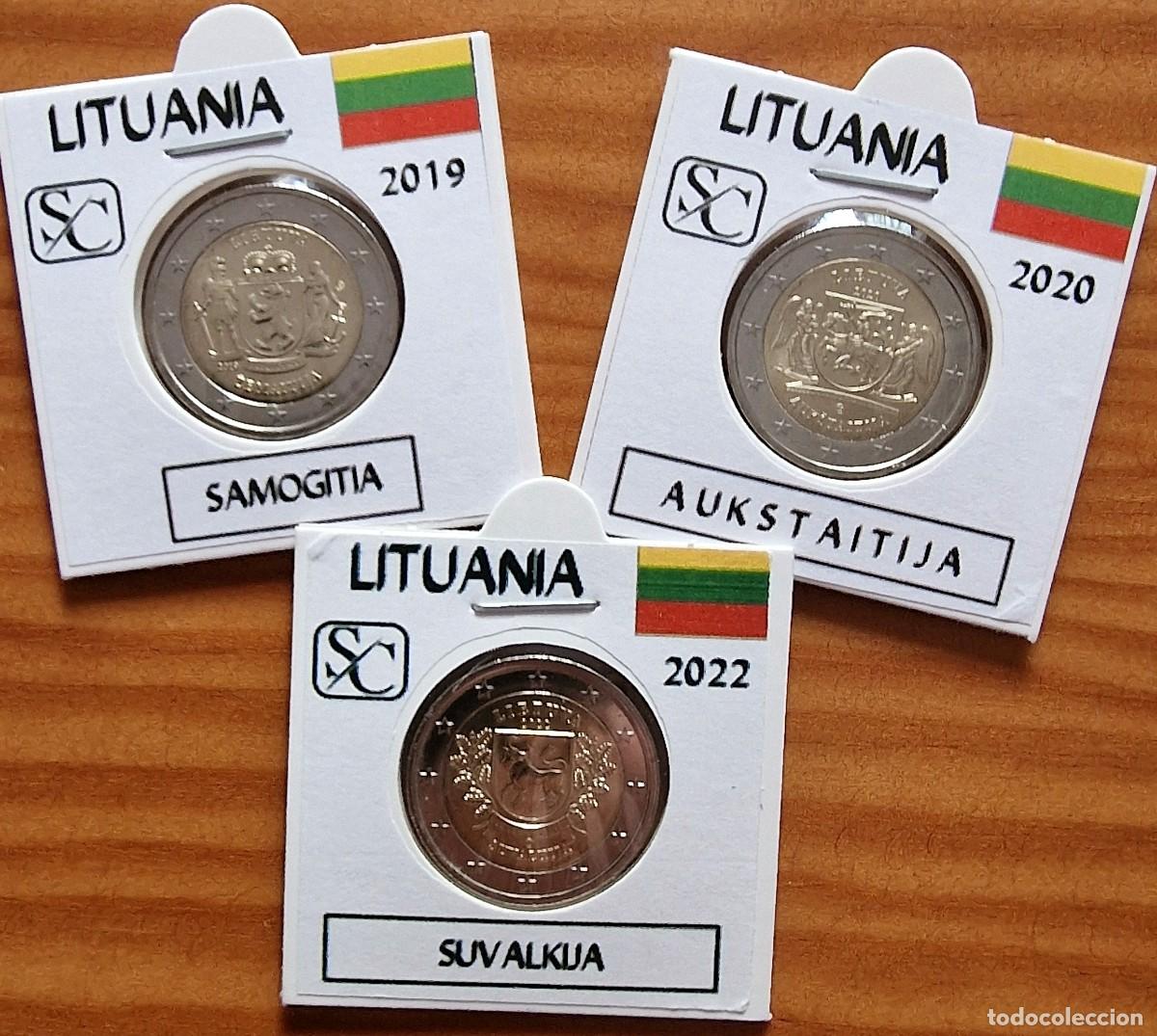 Monedas antiguas de Europa: Lote de 3 monedas de 2&euro; conmemorativas de Lituania