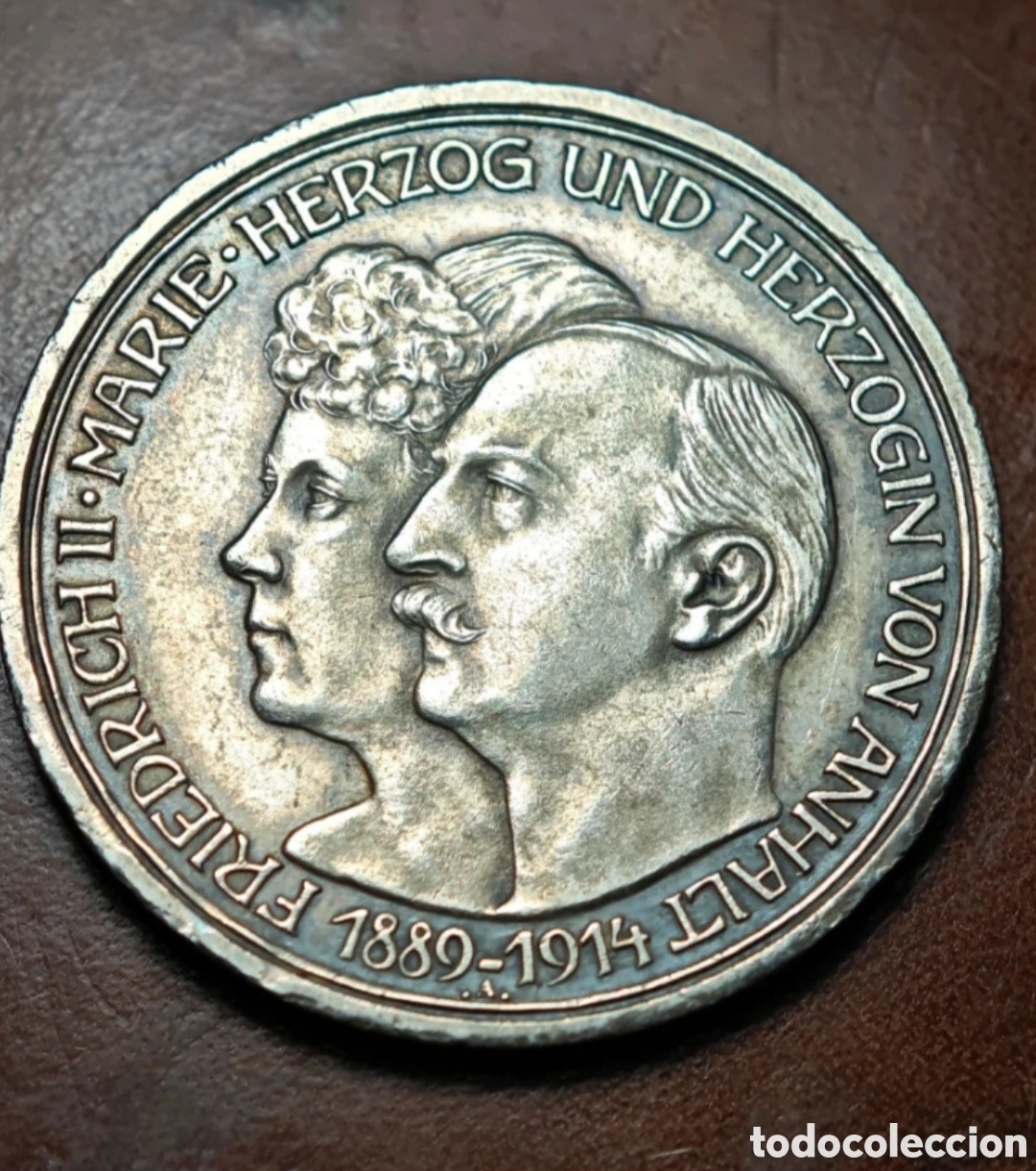 Monedas antiguas de Europa: Alemania. 3 Marcos Anhalt 1914 (Ceca A) moneda plata - Excelente Conservaci&oacute;n
