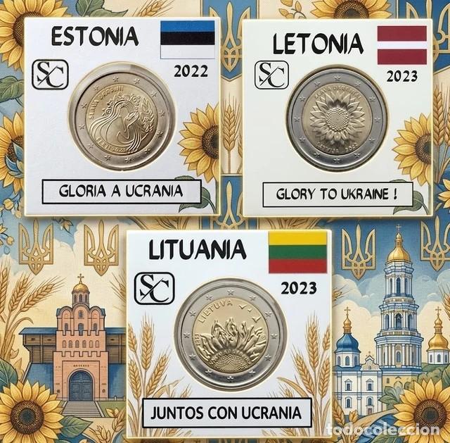 Monedas antiguas de Europa: Lote de 3 monedas de 2&euro; Por Ucrania