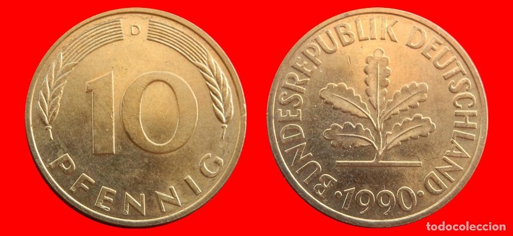 Monedas antiguas de Europa: 10 PFENNIG 1990-D BRD ALEMANIA-154665