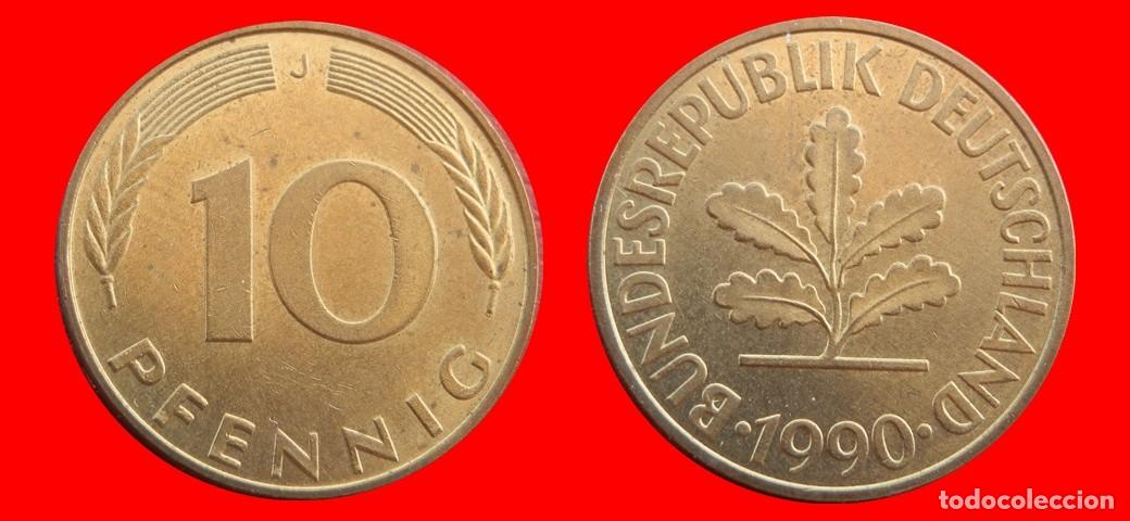 Monedas antiguas de Europa: 10 PFENNIG 1990-J BRD ALEMANIA-154668