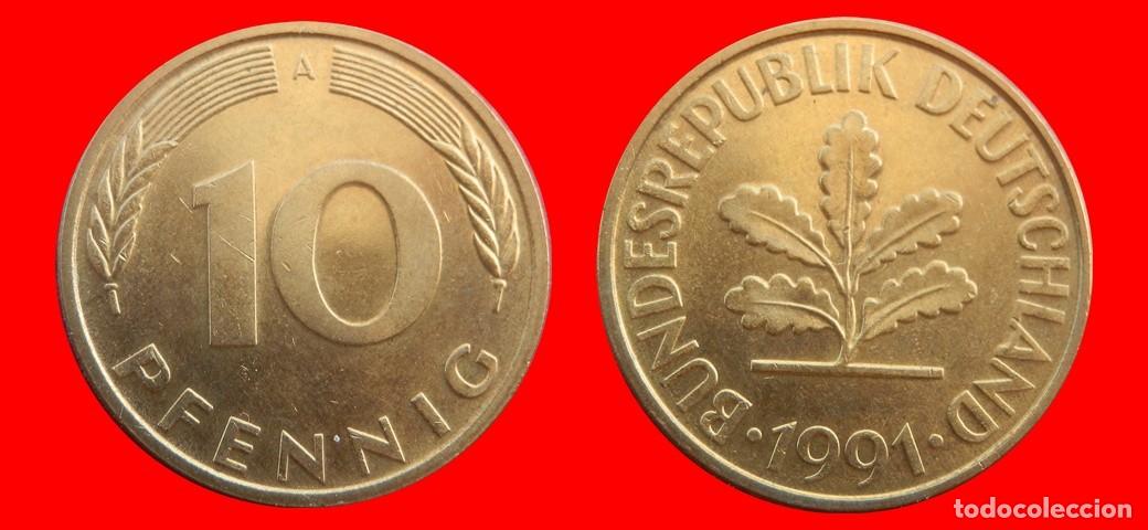 Monedas antiguas de Europa: 10 PFENNIG 1991-A BRD ALEMANIA-154669