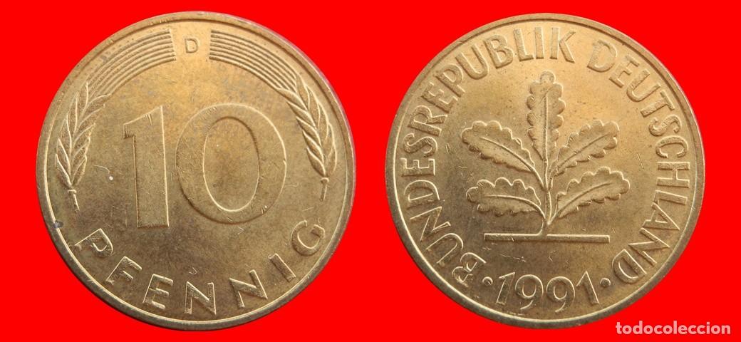Monedas antiguas de Europa: 10 PFENNIG 1991-D BRD ALEMANIA-154670