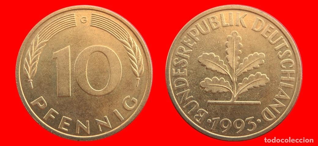 Monedas antiguas de Europa: 10 PFENNIG 1993-G BRD ALEMANIA-154682