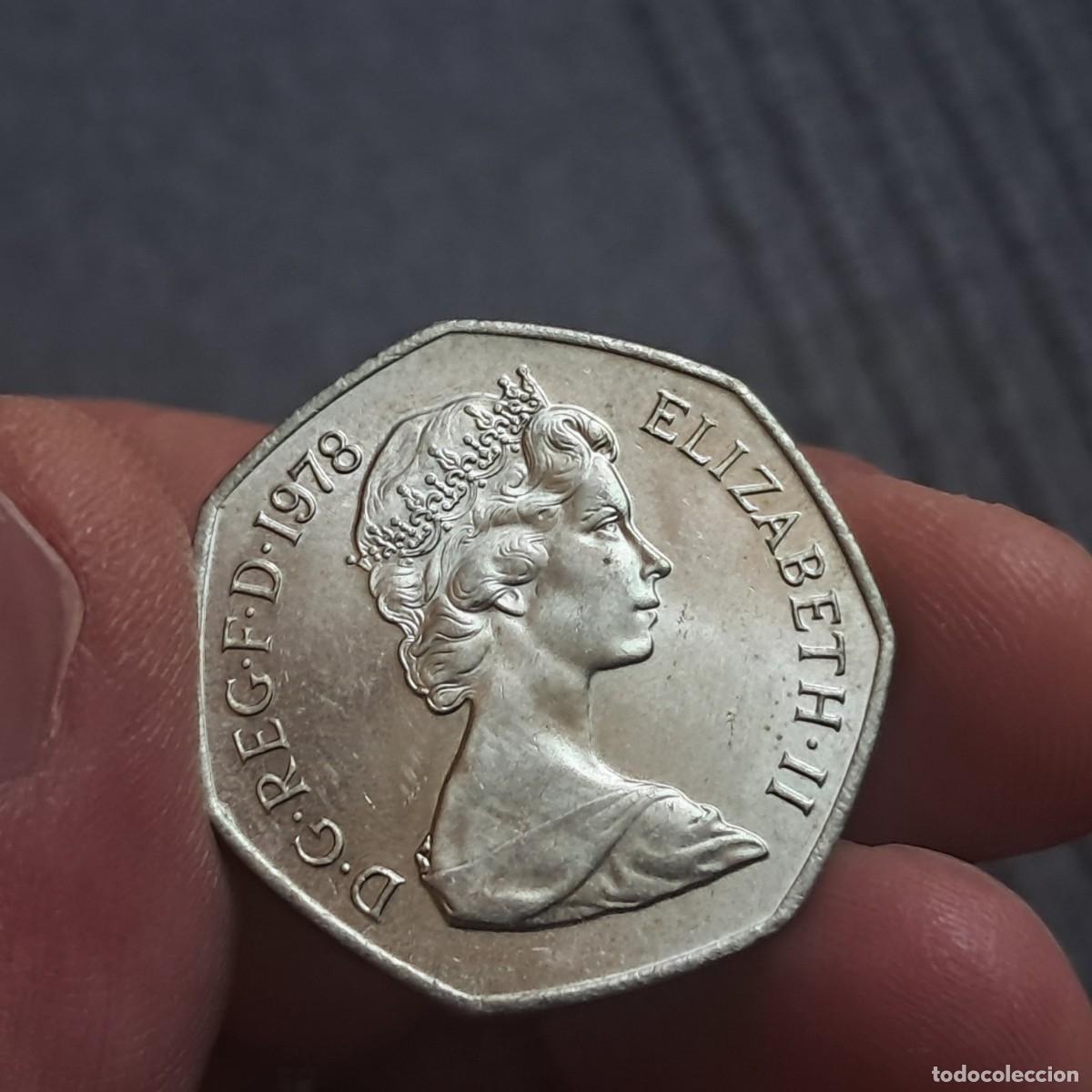 Monedas antiguas de Europa: MONEDA DEL REINO UNIDO 50 NUEVOS PENIQUES NEW PENCE 1978 - Elizabeth II (2&ordm; retrato) AU, KM# 913.