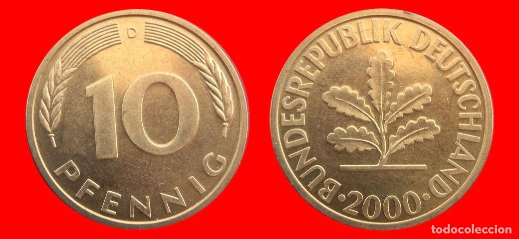 Moedas antigas da Europa: 10 PFENNIG 2000-D BRD ALEMANIA-154701