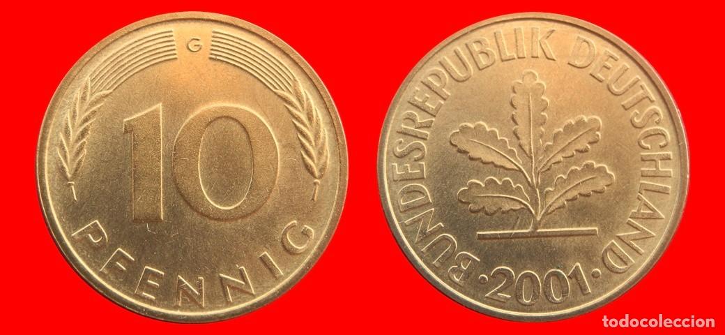 Monedas antiguas de Europa: 10 PFENNIG 2001-G BRD ALEMANIA-154704