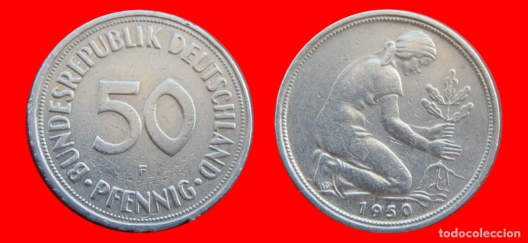 Monedas antiguas de Europa: 50 PFENNIG 1960-F BRD ALEMANIA-154705