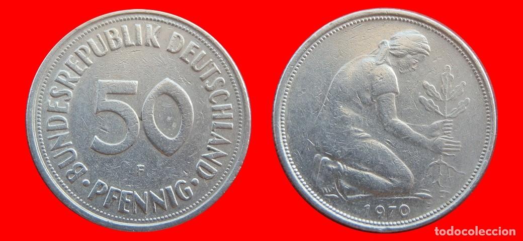 Monedas antiguas de Europa: 50 PFENNIG 1970-F BRD ALEMANIA-154707