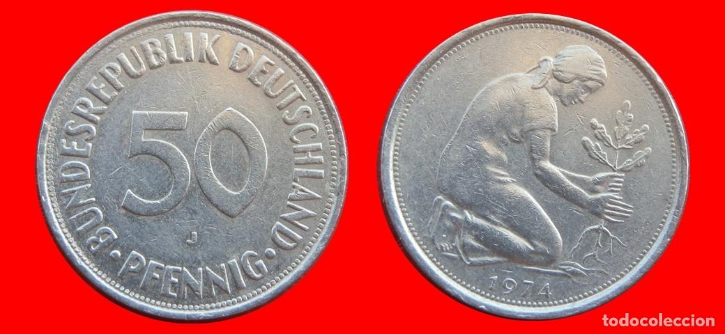 Monedas antiguas de Europa: 50 PFENNIG 1974-J BRD ALEMANIA-154711
