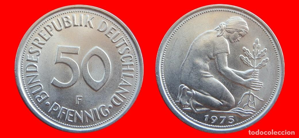 Monedas antiguas de Europa: 50 PFENNIG 1975-F BRD ALEMANIA-154713