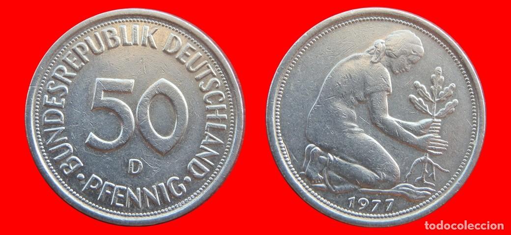 Monete antiche di Europa: 50 PFENNIG 1977-D BRD ALEMANIA-154716