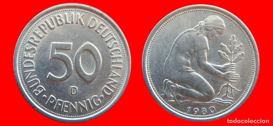 Monedas antiguas de Europa: 50 PFENNIG 1980-D BRD ALEMANIA-154723
