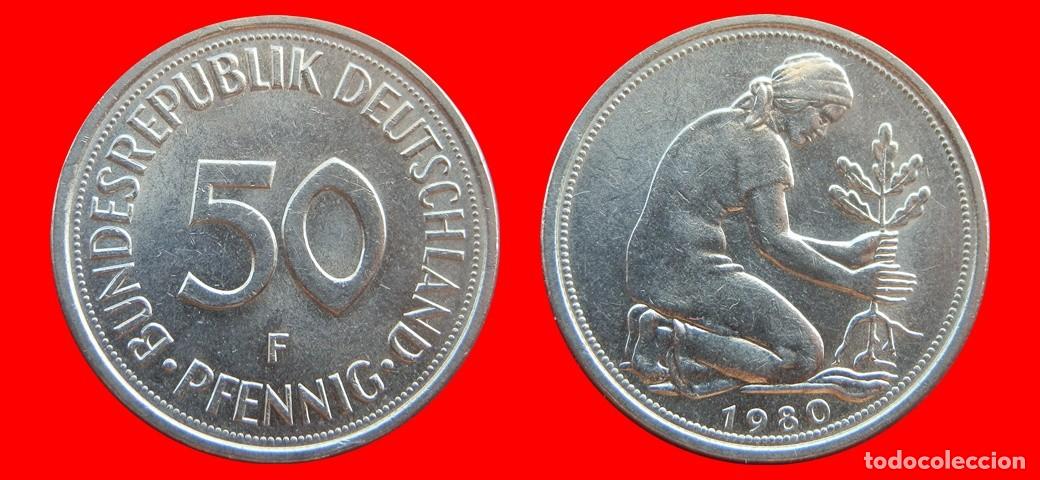 Monedas antiguas de Europa: 50 PFENNIG 1980-F BRD ALEMANIA-154724