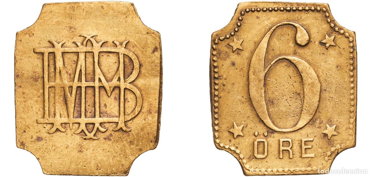 Monedas antiguas de Europa: Token - 6 &Ouml;re A&ntilde;o: ND Valor facial: 6 &Ouml;re Material: Brass Peso: 2.52g collection coins