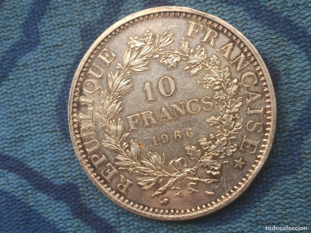 Monedas antiguas de Europa: Francia. 10 francos de plata de 1966