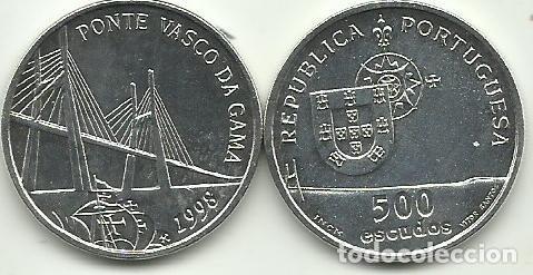 Monedas antiguas de Europa: PORTUGAL - 500 ESCUDOS - PONTE VASCO DA GAMA - 1998 - PLATA 0.500 - LINDA - FOTOS