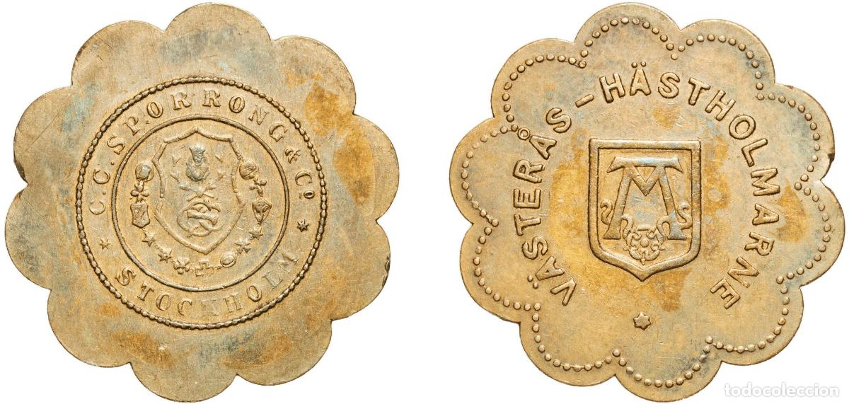 Monedas antiguas de Europa: Token - C.C. SPORRONG & CO. STOCKHOLM, V&auml;ster&aring;s-H&auml;stholmarne