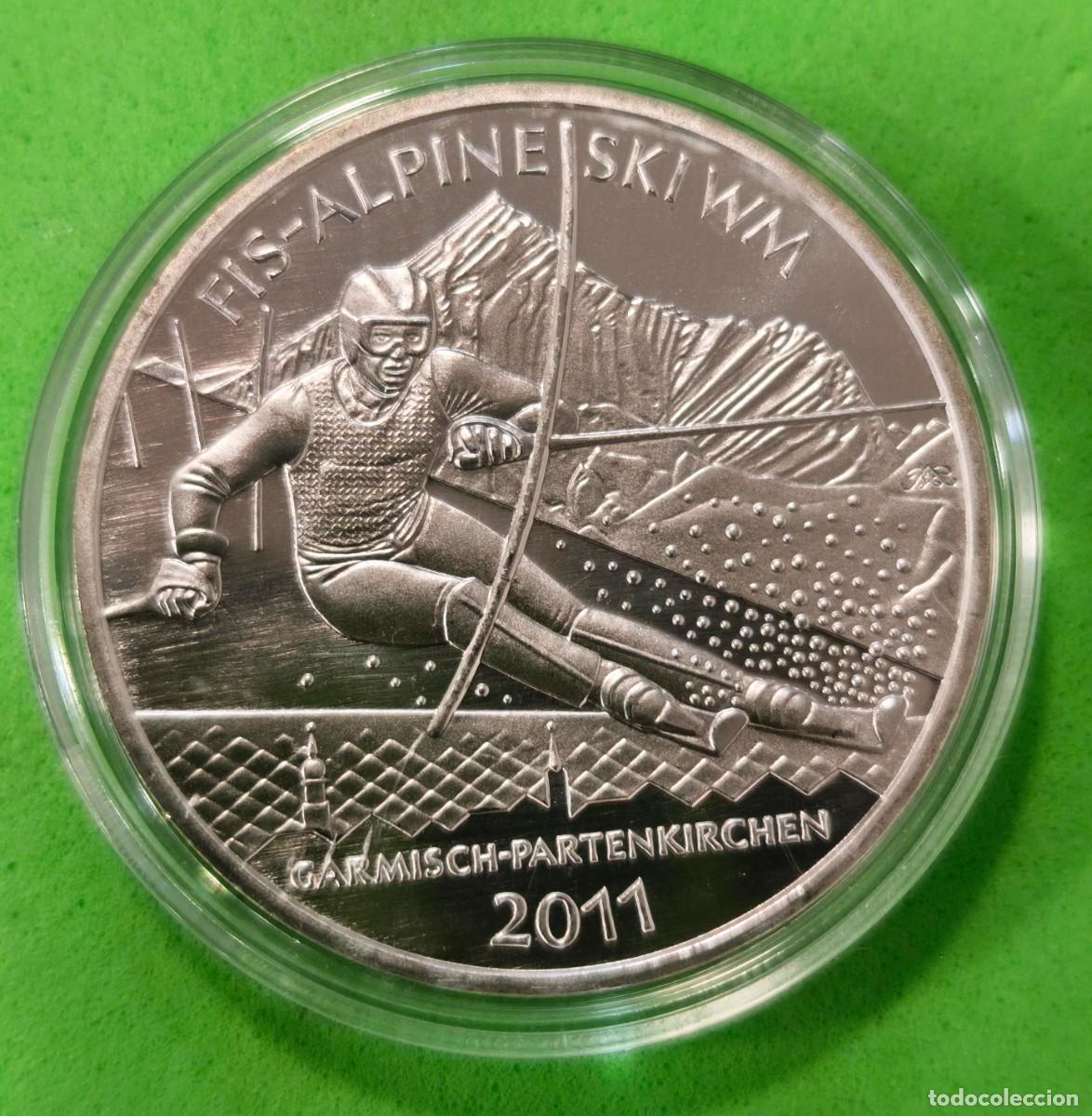 Monedas antiguas de Europa: ALEMANIA. A&Ntilde;O 2011. 10 EUROS PLATA (925) ESQUI ALPINO WM. PESO 18 GR