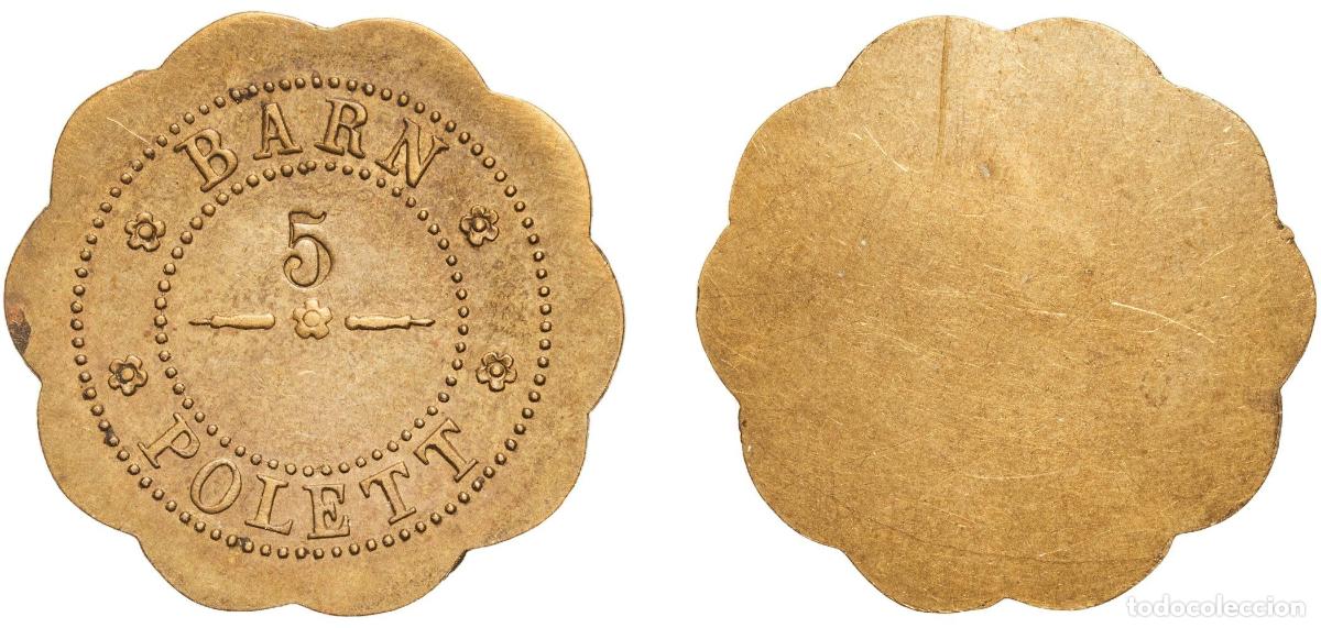 Monedas antiguas de Europa: Medal - Barn Polett A&ntilde;o: ND Material: Brass Peso: 1.85g collection coins