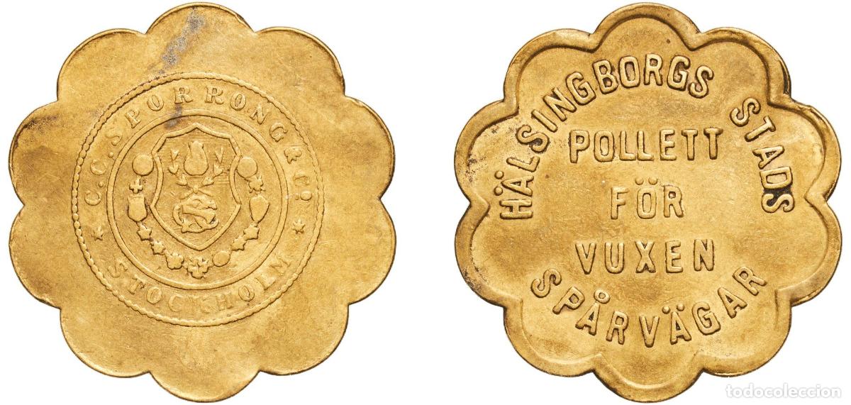 Monedas antiguas de Europa: Token - C.C. SPORRONG & CO. STOCKHOLM, H&Auml;LSINGBORGS STADS SP&Aring;RV&Auml;GAR
